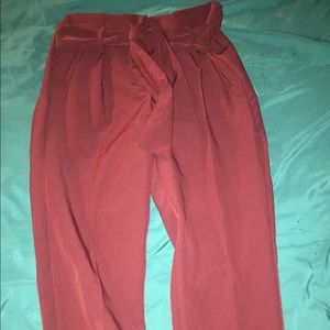 Burgundy trouser pants